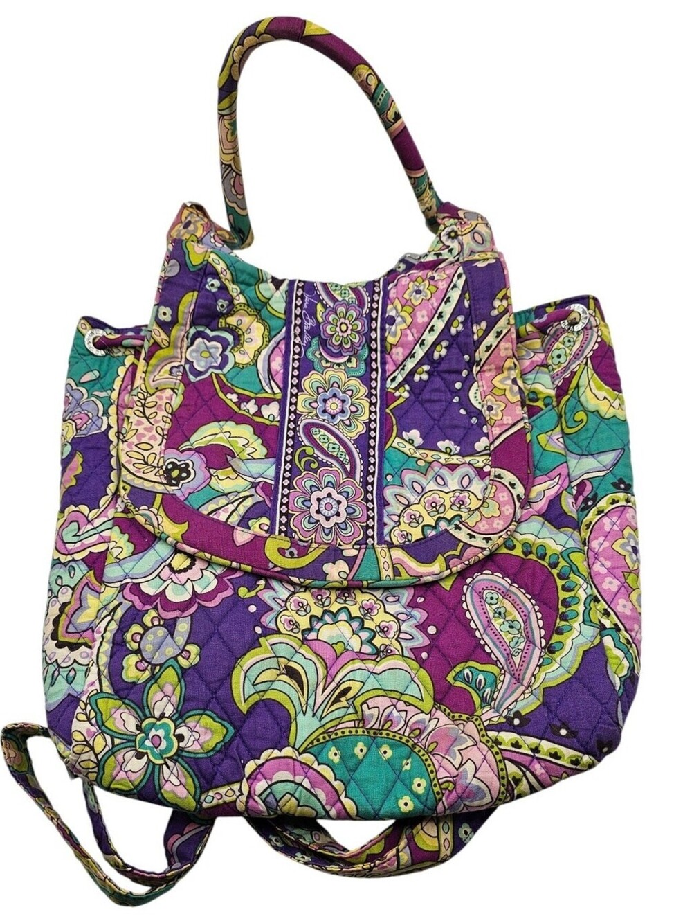 Retired Vera Bradley Heather Pattern Backpack CB Tote Purse 2013